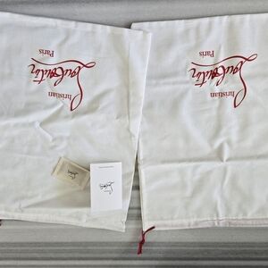 Christian Louboutin White Dust Draw String Shoe Bags 12" X 15"